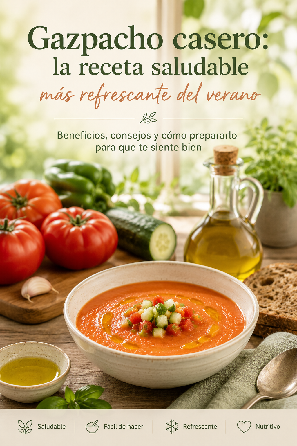 Gazpacho casero: receta tradicional, beneficios para la salud y por qué es uno de los mejores platos del verano