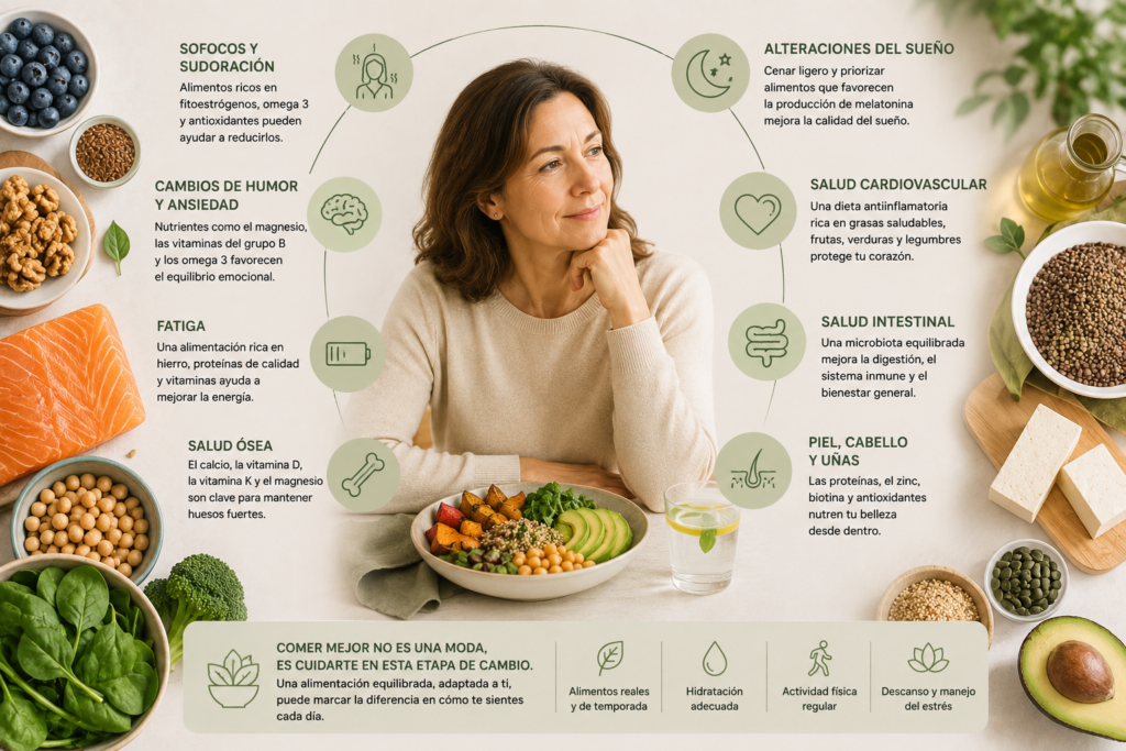 Alimentación y síntomas de la menopausia y premenopausia